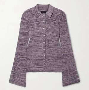 LE ORE Rimini Cardigan Sweater Chocolate Mink Marl Purple Sz S {3Q23}